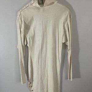 Michele Lamy Vintage White Sculpted Button Long Sleeve Dress Size 2